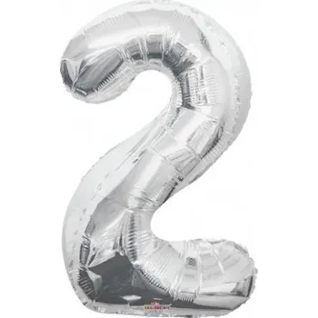 Balónek Číslice 34"/86cm stříbrná 2