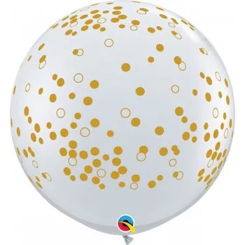 Balónek Qualatex zlaté konfety 3'/91cm latexový balónek 1ks