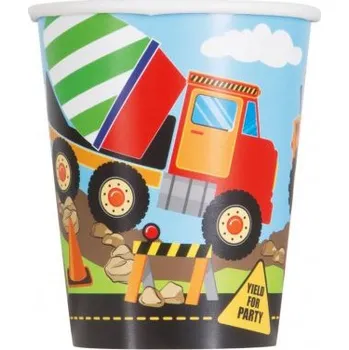 Party nádobí Kelímky papírové - Bagr, 8ks