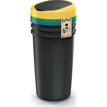 Odpadkový koš Sada kulatých odpadkových košů COMPACTO FLAS 3x 25 L černá