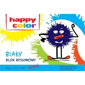 Blok na kreslení A3 bílý 100g, 20 listů Happy Color