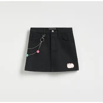 Dívčí sukně Reserved - Sukně Pusheen s řetízkem - černý - 386DA-99X - 386DA-99X-164