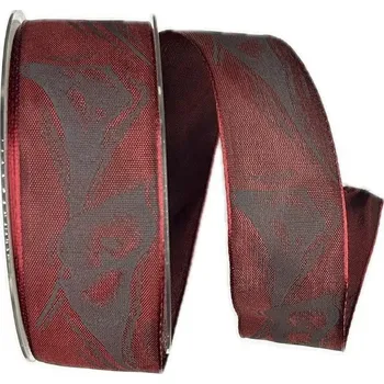 Vánoční dekorace GOLDINA Stuha smuteční saténová Cala bordová 40 mm × 20 m