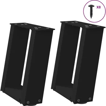 Nohy k jídelnímu stolu ve tvaru U, 2 ks, antracitové, 80 x (72-73) cm, ocel