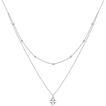 Náhrdelník For Silver Dvojitý náhrdelník Čtyřlístek - Stříbro 925