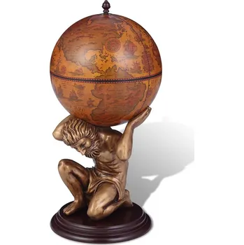 Stojan na víno Glóbusový bar stojan na víno design Atlas 42 x 42 x 85 cm