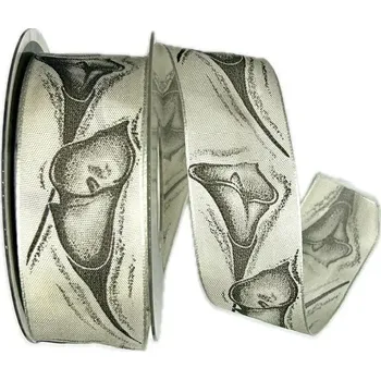 Vánoční dekorace GOLDINA Stuha smuteční saténová Cala bílá 40 mm × 20 m