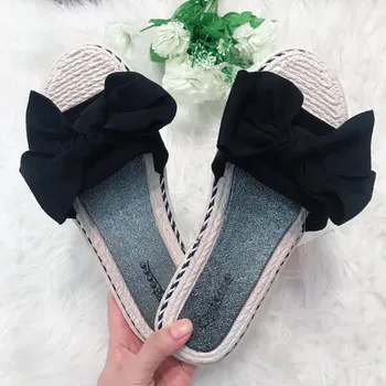 Dámské pantofle Pantofle s mašličkou neon Barva: černá, Velikost: 37