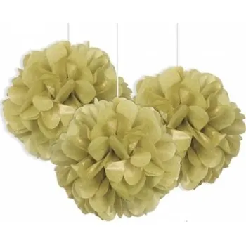 Konfeta Pom pom - zlatý dekorační závěsný 3ks , 23cm