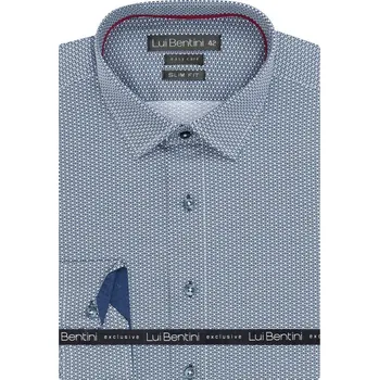 Pánská košile Košile AMJ kolekce Lui Bentini Slim fit vínová s drobným vzorem LDS233 velikost: 42, délka rukávu: dlouhý rukáv