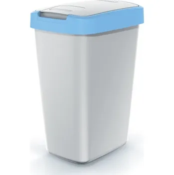 Odpadkový koš Odpadkový koš COMPACTO FLAS s víkem popelavě šedý/světle modrý, varianta 45 l