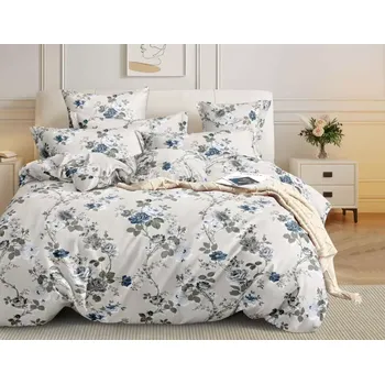 Povlečení NOVINKA 2025 ! LUXUSNÍ BAVLNĚNÉ POVLEČENÍ na 2 postele 140x200/70x90 cm - KVÍTKY vzor D + PROSTĚRADLO ZDARMA !