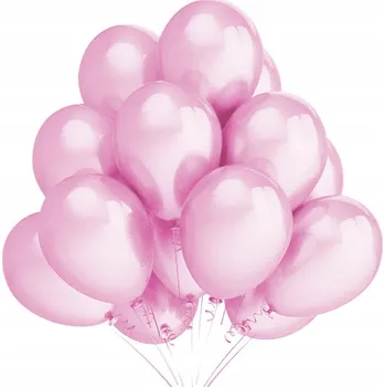 Balónek PERLOVÉ RŮŽOVÉ balónky velké na ROCEK, narozeniny 12 Ks