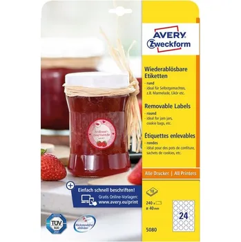 Speciální papír ORGANIZAČNÍ SAMOLEPKY Štítky na zavařeniny sklenice 240x40mm Zdesign Avery