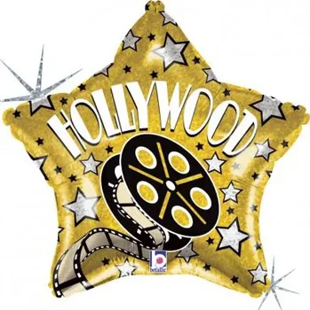 Balónek Hvězda - Hollywood 19"/48cm fóliový balónek nafukovací