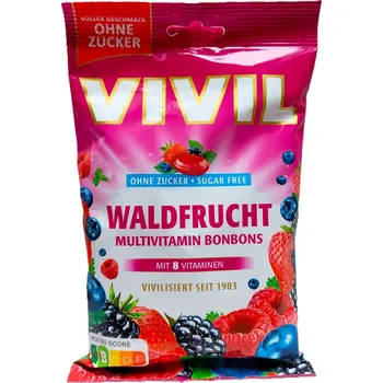 Bonbon VIVIL WALDFRUCHT Multivitamin bonbons - multivitamínové bonbony s lesním ovocem a sladidly - 33ks 120g