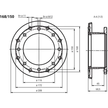 Příslušenství pro ohřívač vody Dražice Příruba redukční 168/150 mm