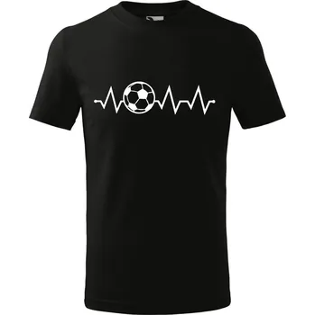 Chlapecké tričko Dětské tričko s potiskem Tep fotbal Velikost: 158/12 let, Barva trička: Černá