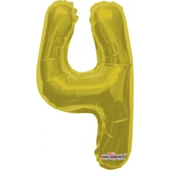 Balónek Číslice 4 zlatá malá 14"/35cm