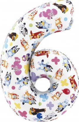 ČÍSLICE Bluey 6 (66cm,26") fóliový balónek nafukovací