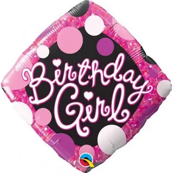 Balónek Diamant - Birthday Girl 18"/45cm fóliový balónek