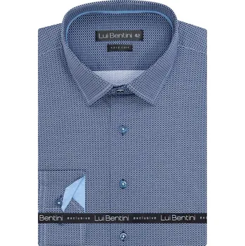 Košile AMJ - kolekce Lui Bentini - Comfort fit - modrý vzor velikost: 41, délka rukávu: dlouhý rukáv