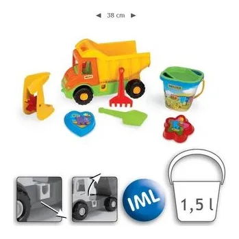 Dětské hřiště WADER 70340 Happy Summer - Multi Truck Wywrotka z kpl. do piasku na wiaderku