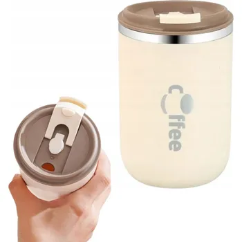 Termoska TERMOHRNEK TERMOSKA SE SLÁMKOU NA KÁVU ČAJ 500 ml KRÉMOVÝ