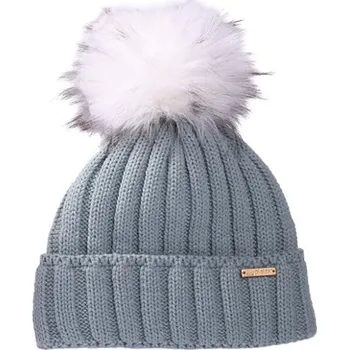 Čepice Pletená čepice s fleecovou podšívkou a bambulí z umělé kožešiny PLETEX L486 Barva: Mintová