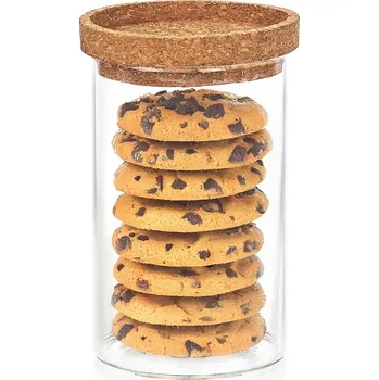 Dóza na potraviny 4Home Skleněná dóza na potraviny s víkem Cork, 850 ml, čirá
