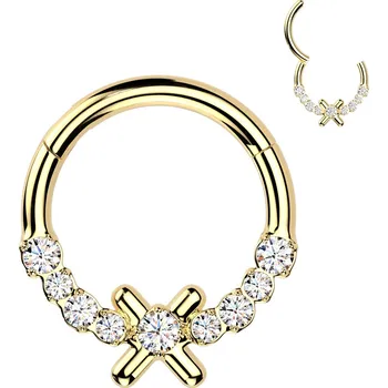 Piercing Šperky4U Ocelový piercing - segment kruh - SG118GD-1210