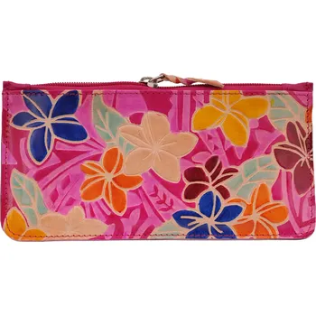 Penál Kožené ploché pouzdro Hawai magenta