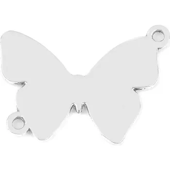 Výprodej - Ozdobný díl / přívěsek motýl - platina 2ks Varianta: 2 platina, Balení: 2 ks