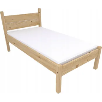 Postel Dřevěná Postel 90x180 s Roštem Vysoká Minimalistická Přírodní