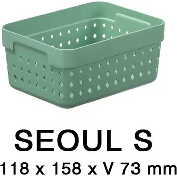 Úložný box Plastový košík SEOUL 5023 – organizér 12 x 16 x 7 cm – zelená – NHG 15-5023-ze