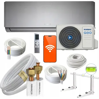 Klimatizace Nástěnná klimatizace KAISAI GEO 2,6kW pro domácnost, výkonná. Sada trubek Armacell