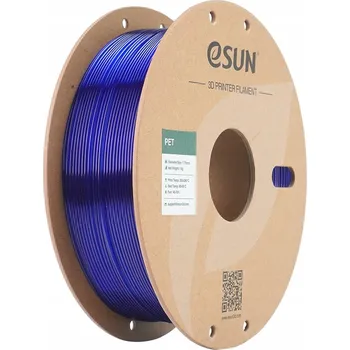 3D tisk ESUN PET Filament transparentní modrý 1.75mm 1000g papírová cívka