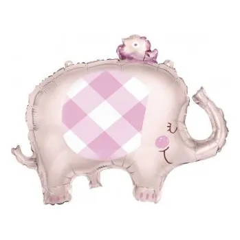 Balónek Slon růžový 29"/74cm fóliový balónek nafukovací