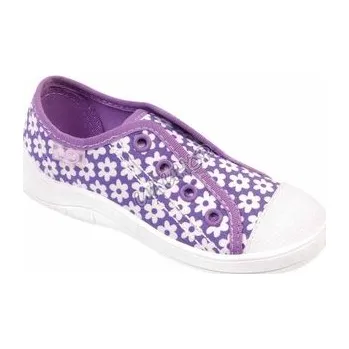 Dívčí tenisky 107X053 25 - dívčí tenisky BEFADO, fialová,kytičky S 107X053_25