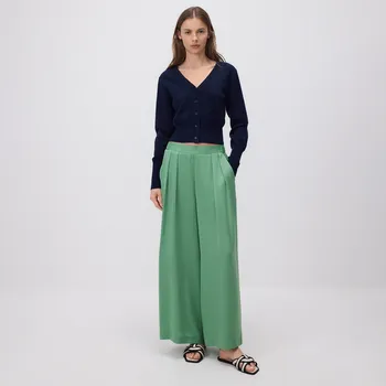 Dámské kalhoty Reserved - Kalhoty palazzo - zelená - 1020P-77X - 1020P-77X-S