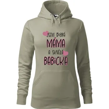 Pánská mikina Dámská mikina Skvělá babička Velikost (žena): L, Vyberte barvu: Světlá khaki
