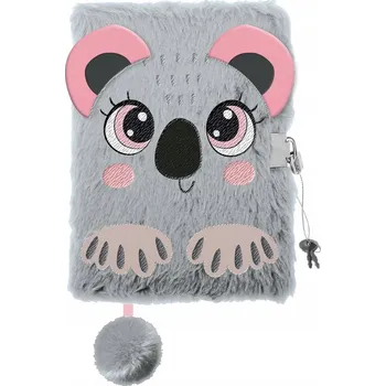 Zápisník Plyšový deník A5 s visacím zámkem, koala, vícebarevný