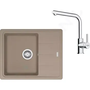 Granitový dřez Franke Sety Kuchyňský set G262KA, fragranitový dřez BFG 611-62 a baterie FS 3230.031, kašmír/chrom, 114.0700.729