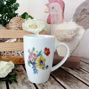 MILADA hrnek 380 ml, selská kytice, Český porcelán Dubí (Porcelánový hrnek 2. jakost)