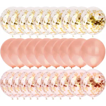 Balónek BALÓNKY narozeninová sada ROSE GOLD s konfetami 30ks