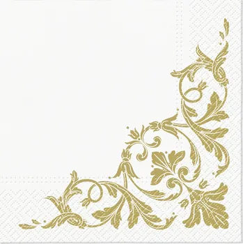 Papírový ubrousek PAW Papírové ubrousky TETE a TETE 20ks 33x33cm Zlatý motiv