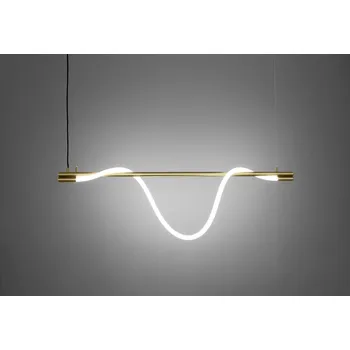 ZAHO Závěsné LED svítidlo SPRITZER BRASS, 34W, d. 140 cm Barva: Mosaz, Teplota světla: 2700K - teplá bílá, Stmívání, řízení: ON/OFF