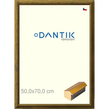 Rám na obraz DANTIK rámeček 50x70 | Forgia Gold (Plexi Čiré) (Vyrobeno s láskou u nás v DANTIKU)