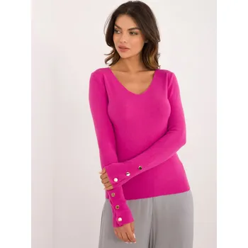 Dámský svetr Elegantní fuchsiový pulovr AT-