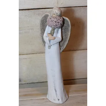 Soška andílka s kyticí Štěstí